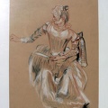 Pascal SIMEON -Danseuse de Watteau-3 crayons